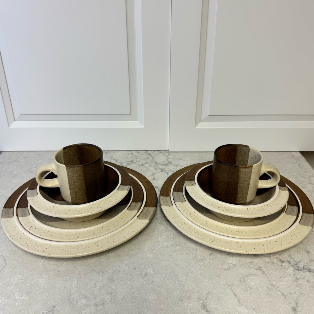 Rare Style Service For 2 Fabrik Agate Pass Jim McBride Seattle Stoneware 8 Piece
